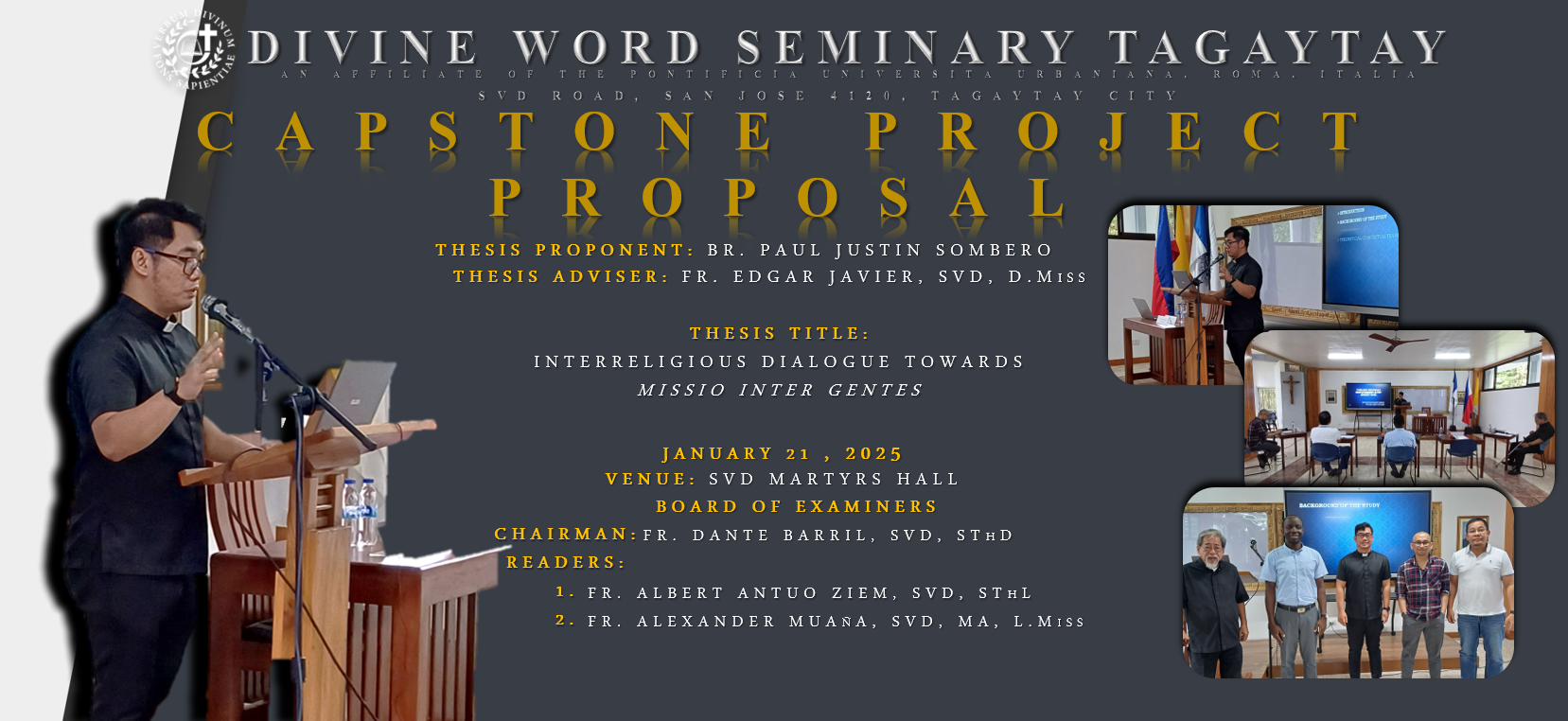THESIS PROPONENT: BR. PAUL JUSTIN SOMBERO